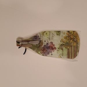 Glass cheese platter w/ knife